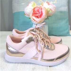 TRAQ by Alegria sneakers size 10 walking shoes pink gold